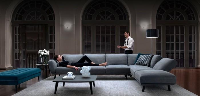 harmaat design -sohvat tummansininen ottomaanien