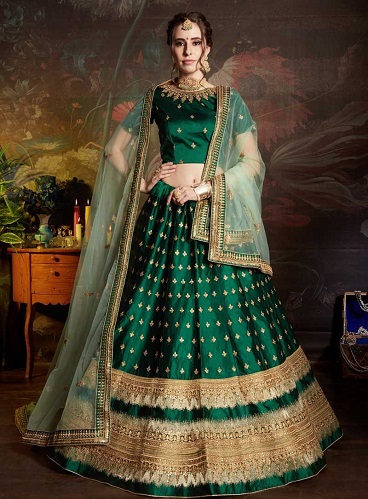 Resham Green Lehenga Choli