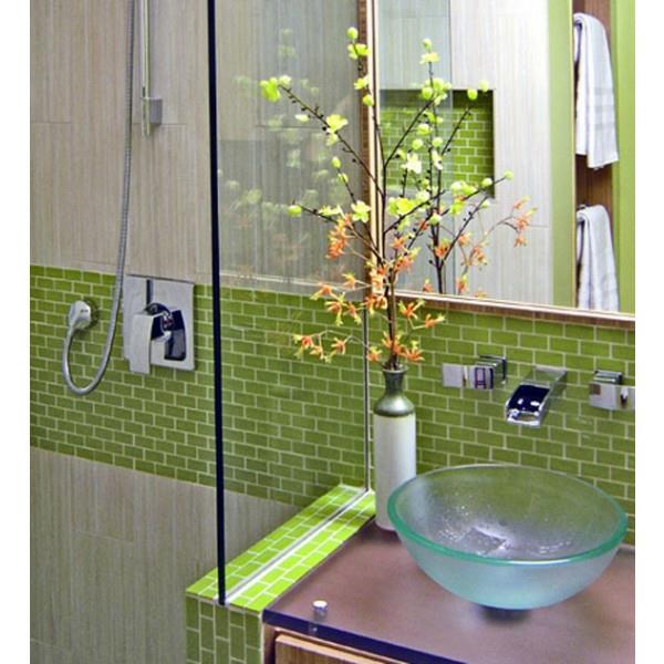 vihreä laatta kylpyhuone peili lasi pesuallas