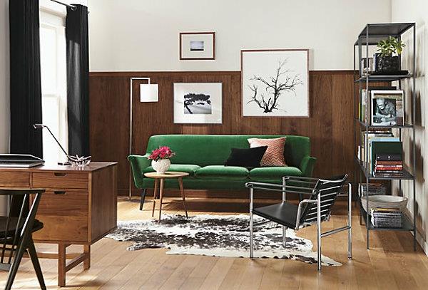 kirkas vihreä väri modernit sohvat jalat kolme istuinta