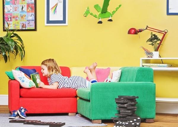 vihreä punainen ja keltainen lasten huonekalut