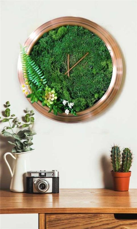 vihreät kasvit - ihana seinäkello