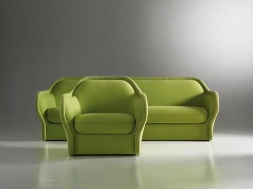 vihreät design -tuolit ja nojatuolit mukava verhoiltu sohva
