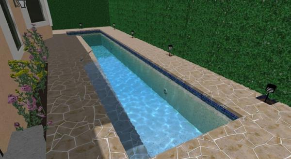 vihreä seinä uima -altaan suunnitteluna