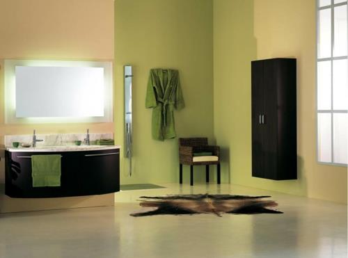 hyvin suunniteltu kylpyhuoneen seinän suunnittelu vihreä seinäjuoksija pesukaappi