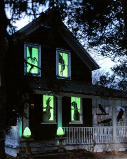 halloween ulkokoriste aavemainen ikkunan varjo