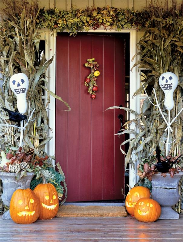 halloween -sisustus sisäänkäynti koristele kauniita ideoita