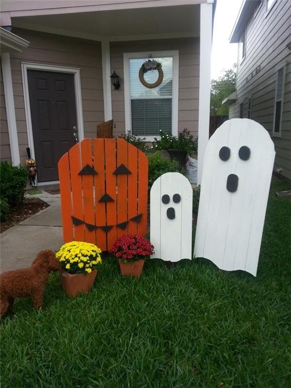 halloween koristelu puinen koristelu juhlatunnelma ulkona