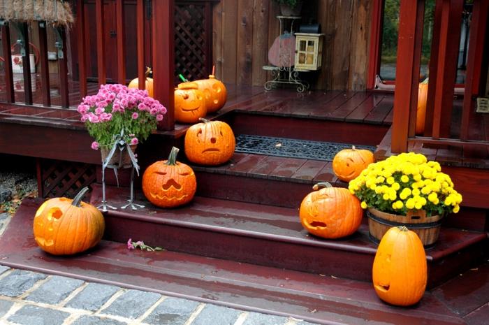 halloween koristelu kurpitsa sisäänkäynti koristella
