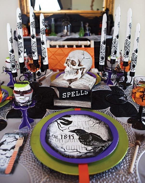 halloween -koristekynttilöiden kuvio ja levy