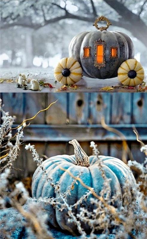 halloween -koristevaunu itse tee hauskoja kurpitsia ulkona