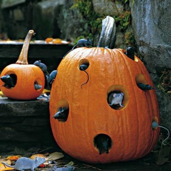 halloween koristelu itse tehdä hauskaa kurpitsa hiiri