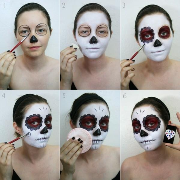 Halloween-kasvojen meikkausohjeet
