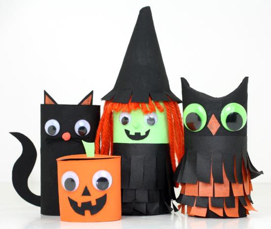 halloween noita kissa pöllö tinker wc -rullilla