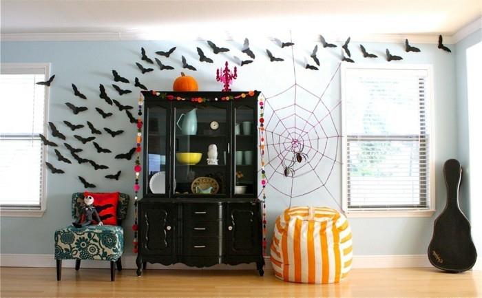 halloween -ideoita sisustusideoita lepakoiden sisäpuolelle seinäkoristeeksi