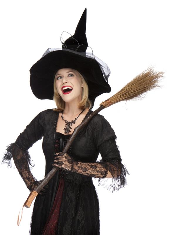 halloween ideoita naisten puvut noita luuta hattu