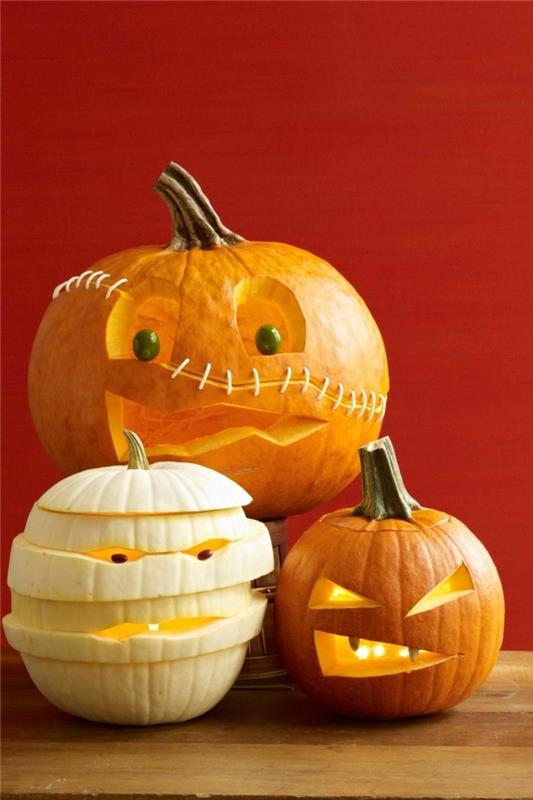 halloween -ideoita kurpitsat leikkaa hirviöitä