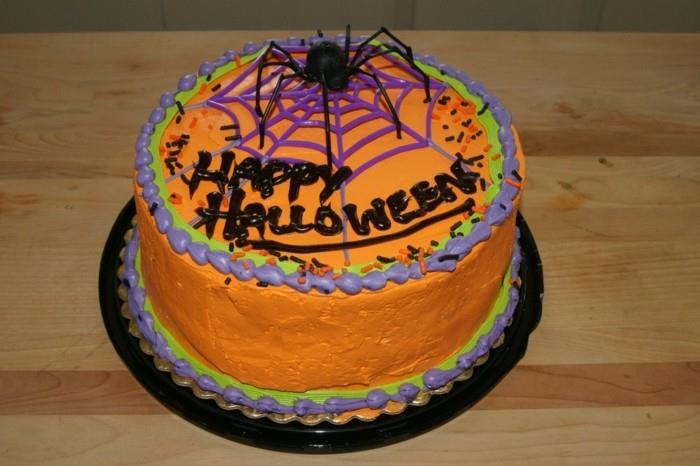 halloween ideoita kakku leivonta oranssi hämähäkki koristelu