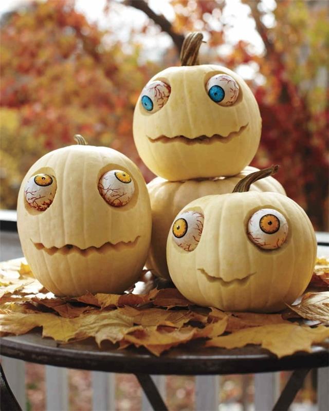 halloween -kurpitsa epätavallinen idea kurpitsa -zombeille