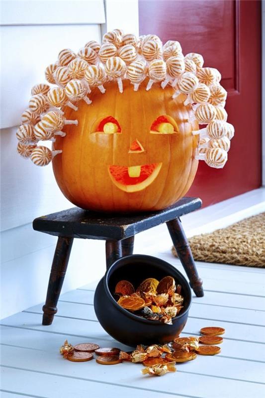 halloween kurpitsa veistämällä hauskoja sisustusideoita kurpitsilla