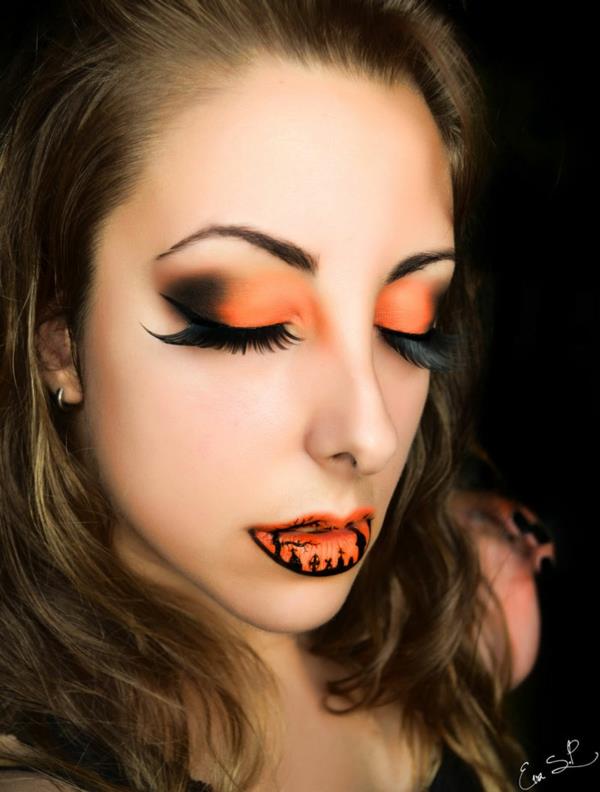 halloween -huulet muodostavat oranssit yksityiskohdat