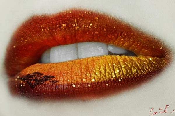 halloween huulet muodostavat oranssin