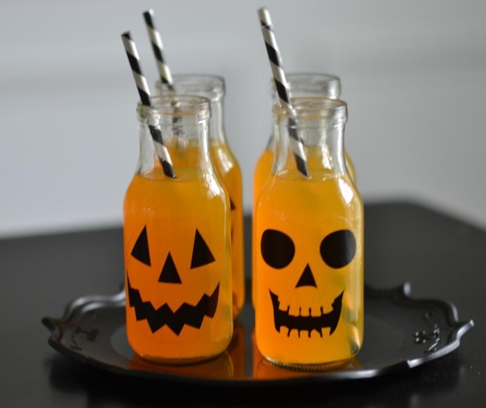 halloween -juhlaideat pelottavat juhlajuomat pullo koristella