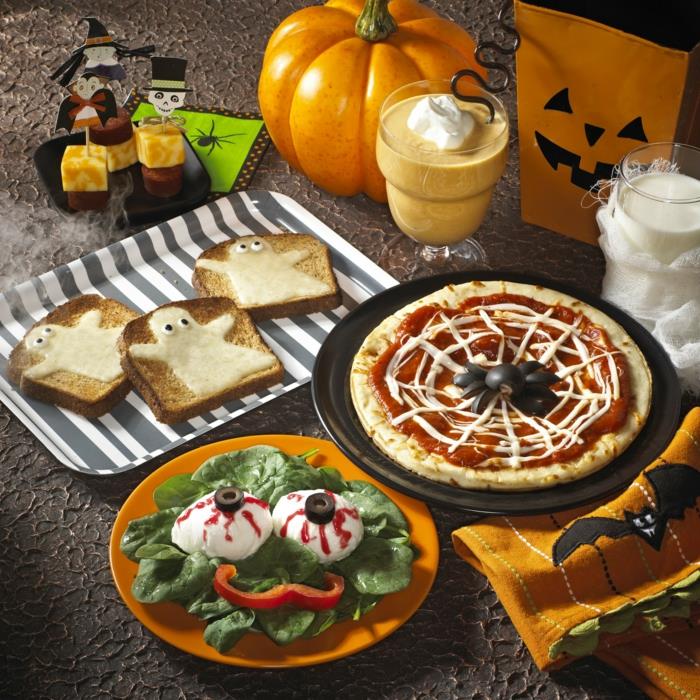 halloween reseptit salaatti pizza paahtoleivät jälkiruoka