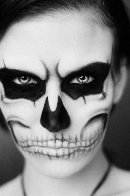 halloween meikki ideoita zombie kasvot muodostavat