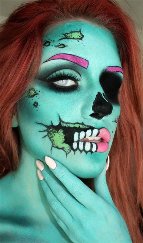 halloween muodostavat zombie kasvot muodostavat värillisiä ideoita linssit