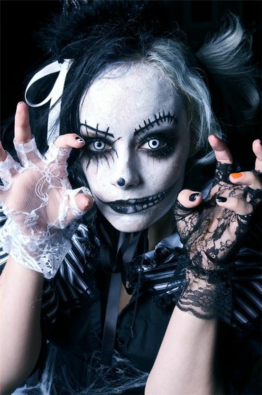 halloween-meikki zombie-meikkivinkit kampauslinssit