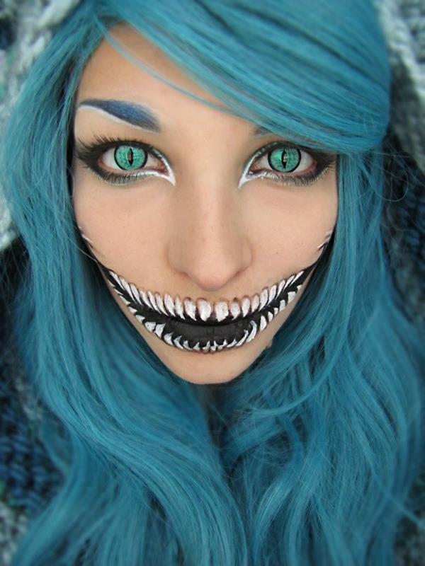 halloween-meikki zombie-meikkivinkit mustavalkoinen linssin peruukki