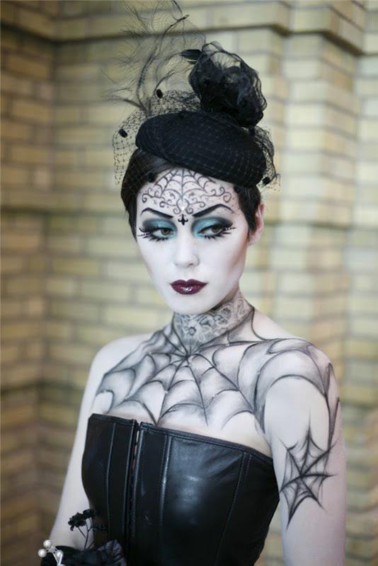 halloween -meikkiideat naisten puvut musta nahka