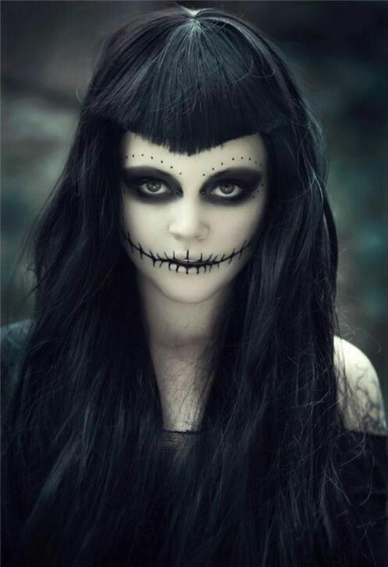 halloween -meikkiideoita naisille morsiamen ruumiin kampaukseen