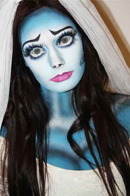 halloween -ideoita naisille morsiamen ruumiin ihonväri sininen