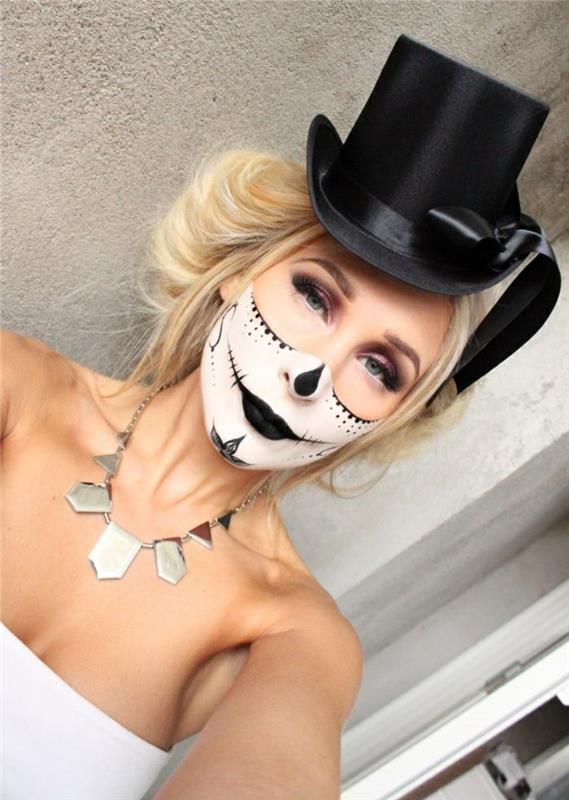 halloween-meikkiideoita naisille meikkivärit valkoinen morsian ruumis