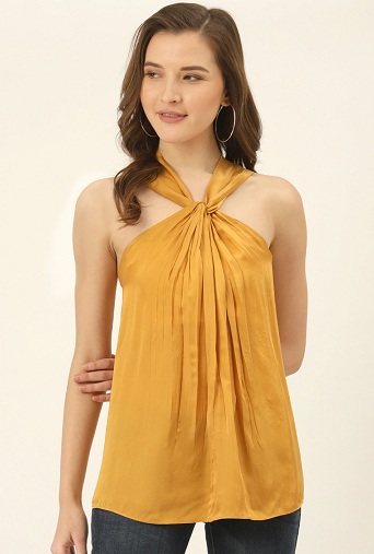 Satin halterneck sort top