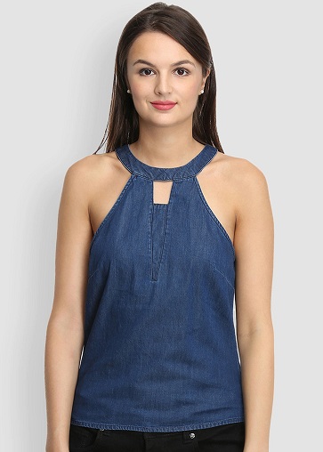 Stilfuld grime -top i denim