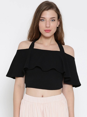 Ki a váll kötőfék nyak Crop Top