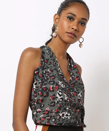 Leopardprintet halterneck -top