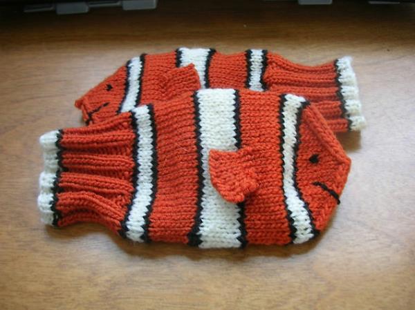 käsi kengät neuloa lasten käsineet nemo