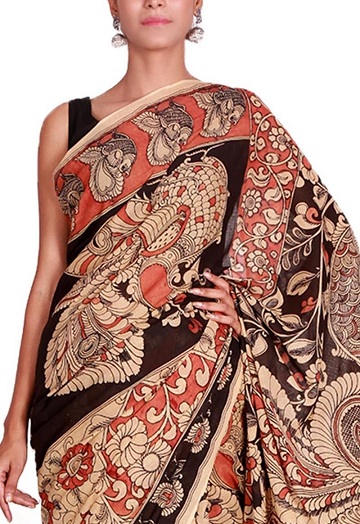 Kézzel szőtt Kalamkari Sarees