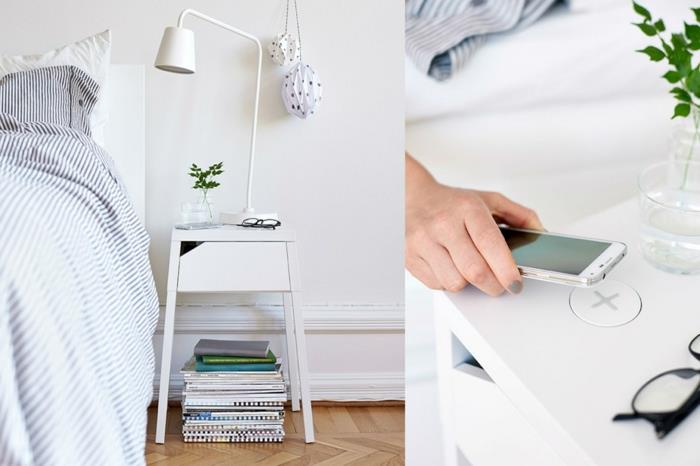 matkapuhelimen lataaminen langaton langaton innovatiivinen tekniikka huonekalut ikea