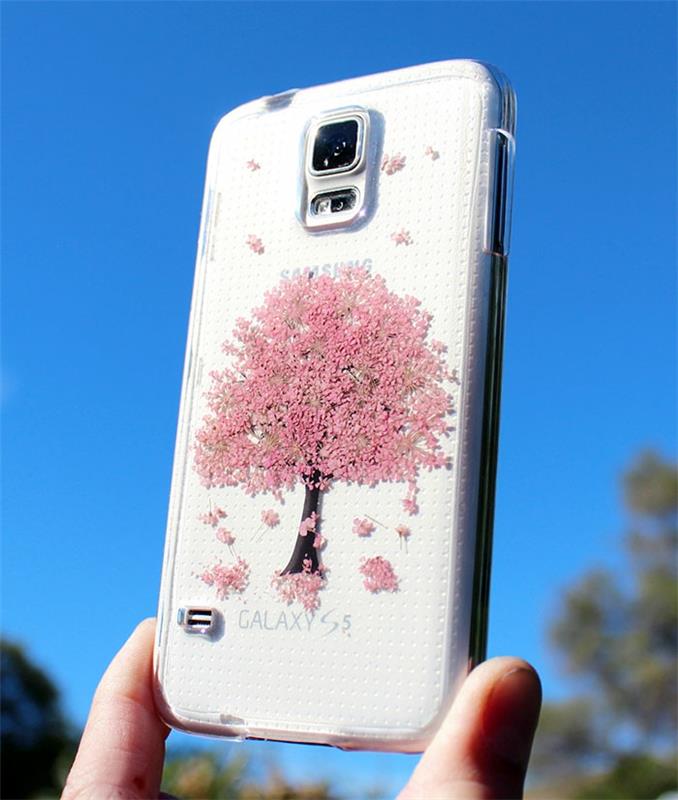 matkapuhelimen kansi kukat puu vaaleanpunaiset kukat herbaria samsung galaxy