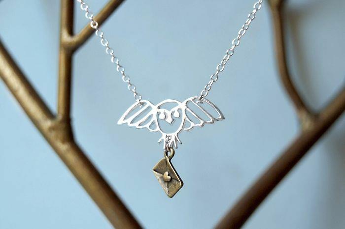 harry potter korut hopea kaulakoru riipus hedwig valkoinen pöllö