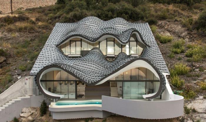 talo meren rannalla ostaa lohikäärmeen suunnittelu moderni arkkitehtuuri la casa del acantilado
