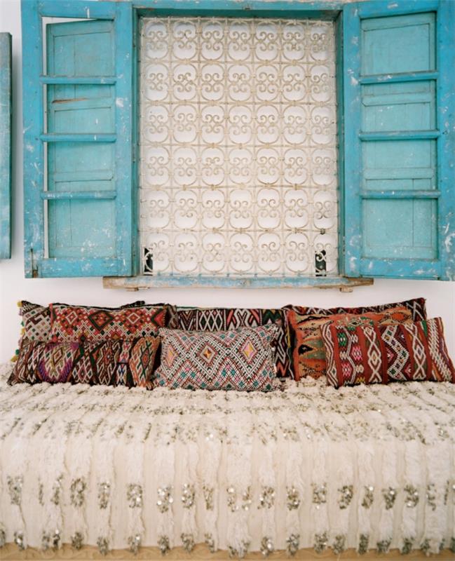 kodin sisustus marokkolaiset tyynyt villapeitto