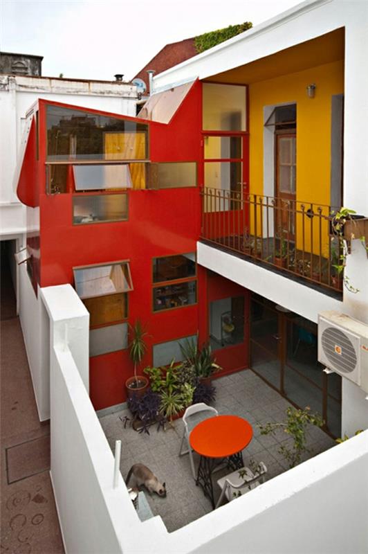 talon julkisivun väri suunnittelu kaupunki huoneisto katto terassi talon maalaus väri punainen valkoinen keltainen