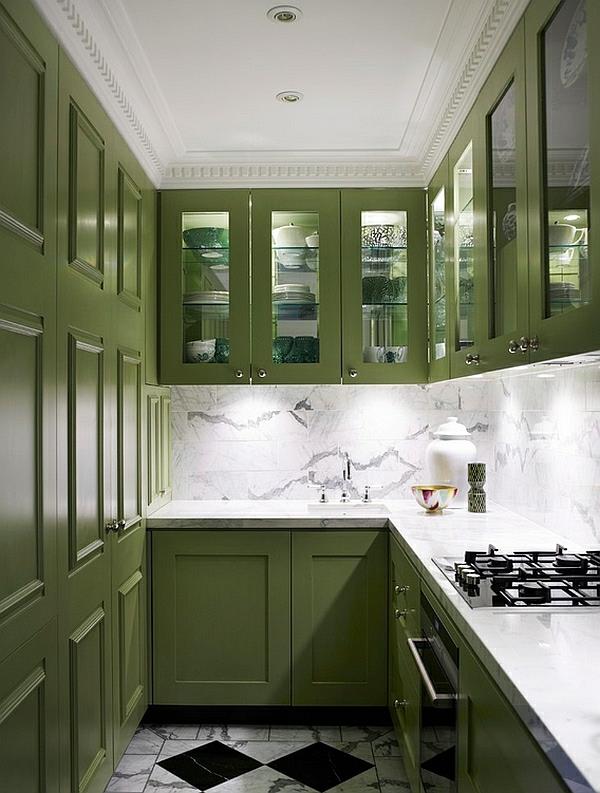kotitalouksien huonekalut vihreät värit keittiökaappeihin pienet nykyaikaiset