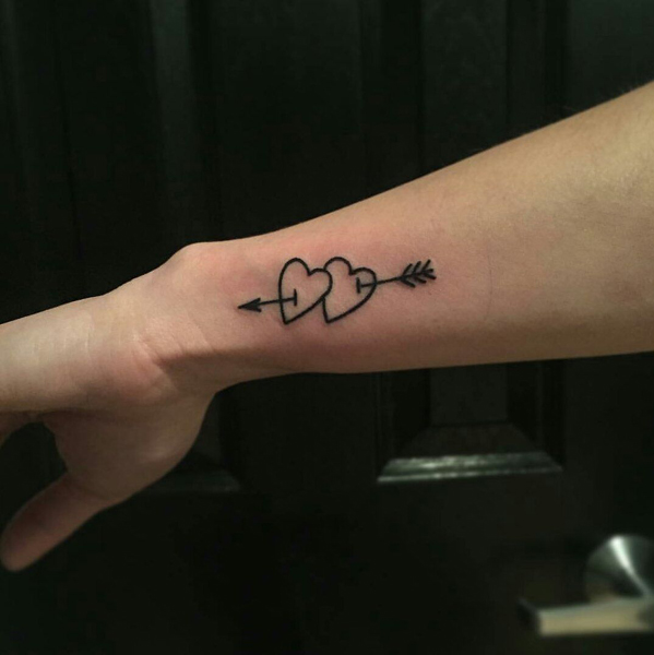 Szív Nyíl Tetoválással